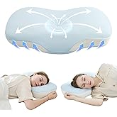 SUBCULTUREPICK Cervical Neck Pillow for Pain Relief, Cooling Ergonomic Memory Foam Pillow - Contour Orthopedic Support for Side, Back & Stomach Sleepers (Blue)
