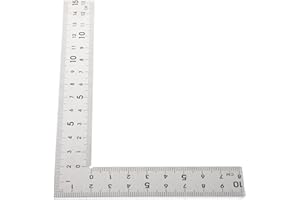 FUOYLOO Carpentry Square 10x15cm Stainless Steel L-Shape Drafting Square with Dual-Sided Precision Scale