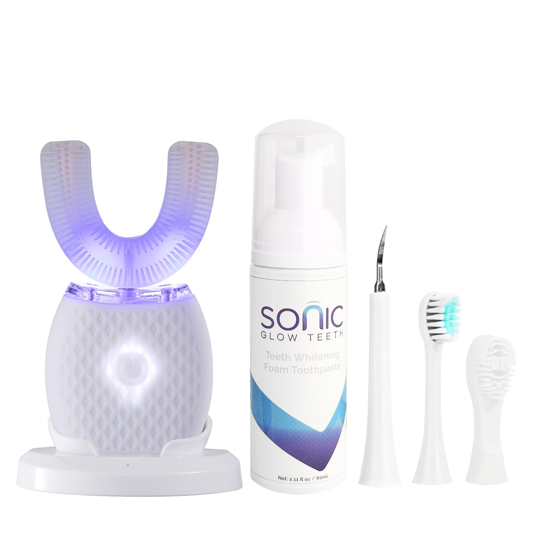 Photo 1 of Automatic Toothbrush for Adult - Ultrasonic Electric Toothbrush with Soft Bristles & 30s Timer Rechargeable Portable Design with Wireless Charging Waterproof & Washable for Travel & Home Use (White)