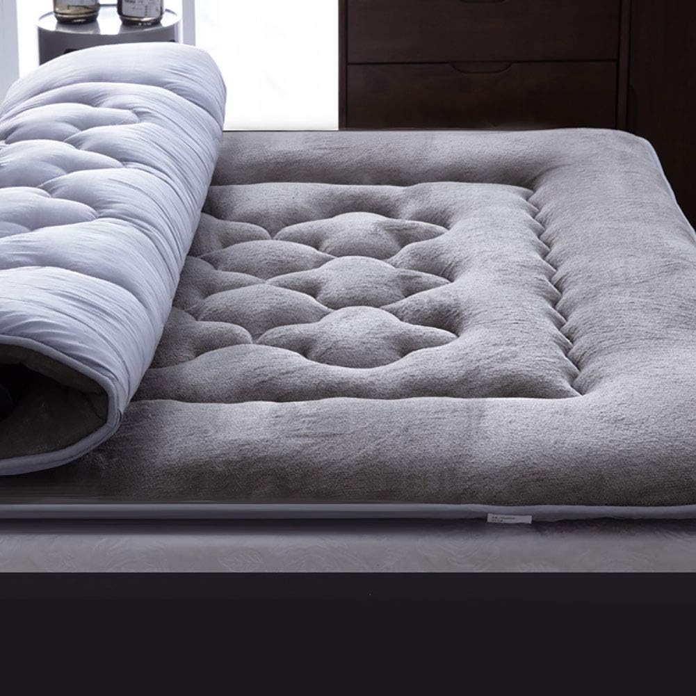 LINLIN Thickened Sponge Mattress Foldable Warm Thermostat Tatami Floor Sleeping Mat Home Bed Mat Extra Large,Gray,150 * 200CM [Energy Class A]