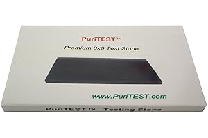 Pro-Quality Gold Test Stone- 6x3 inch Large Test Stone with Professional Rubber Backing by PuriTEST