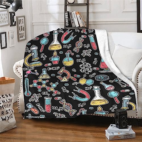 Science Lab Blanket Flannel Fuzzy Warm Plush Lightweight Soft Throw for Couch Sofa Bed Office Camping Good Gift for Boy Girl 40\'\'x 50\'\' for Kids/Child