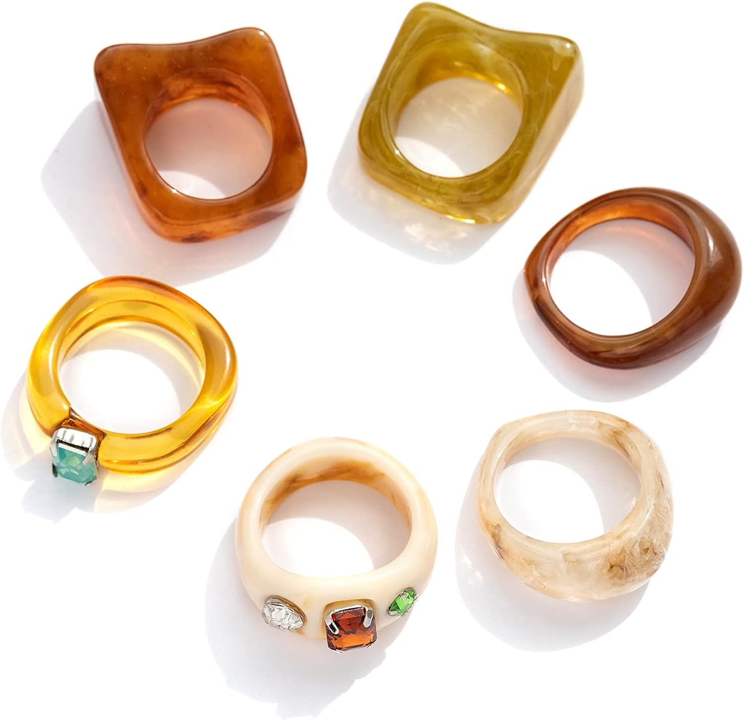 Anello Turco Due Dita In Resina - Design Con Fiori Svuotati, Vintage E Regolabile Per Donne