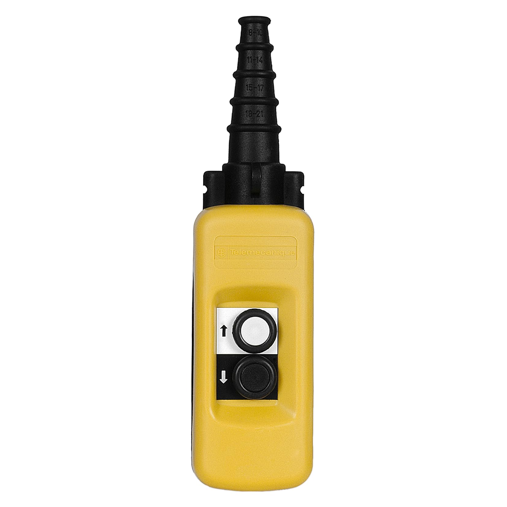 Schneider Electric Pendant control station, Harmony XAC, plastic, yellow, 2 push buttons with 1NO
