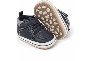 SABATUTU Baby Boys Girls Leather PRE-Walking Sneakers Toddler Anti-Slip Rubber Sole Infant Lightweight First Step Shoes