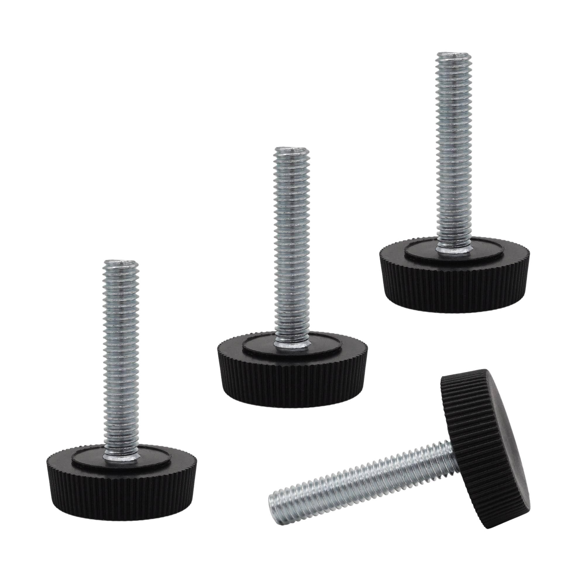 SKIR'CO 4 pcs, Furniture Leveling Feet M6 x 30 mm, Adjustable Round Legs 25 mm Diameter, M6 Thread Leveler Foot