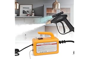 Moongiantgo 1700W High Pressure Steam Cleaner Handheld Portable Instant Steam Cleaning Machinefor Commercial Home USe Kitchen Bathroom Grout Tile Car Detailing (Yellow, 110V)