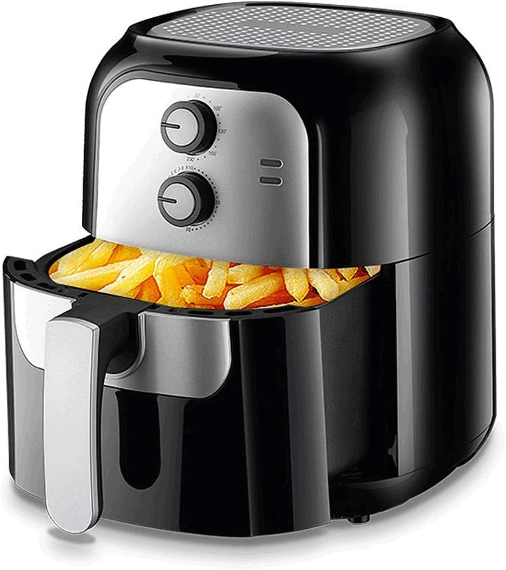 6.4 L Air Fryer Oil Free, Air Cooker and Fryer, with A Adjustable Temperature Control and Timer (Black)