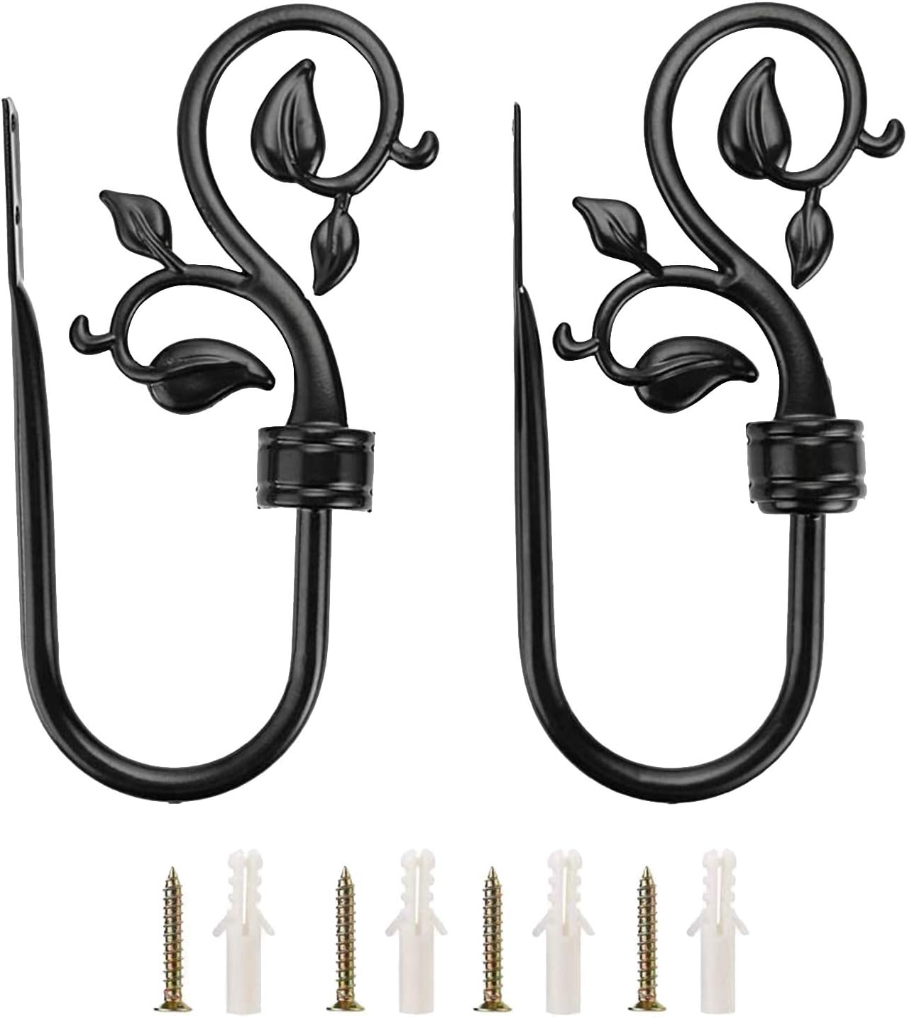 ADIGA 2 Pcs Metal Decorative Curtain Holdbacks,Wall Mounted