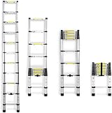 Lucn Telescopic Loft Ladder 3.2m 11 Steps Stainless Steel Extendable view 3