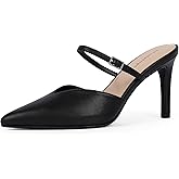 Modatope Pointed Toe Ankle Strap Heels for Women Stiletto Closed Toe Pumps Women Dress Party Mules Sandals