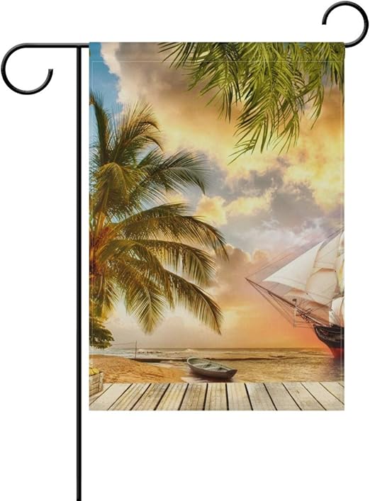 Drapeau Tropical Double Face Cote A Voile 28x40 Pouces Banniere