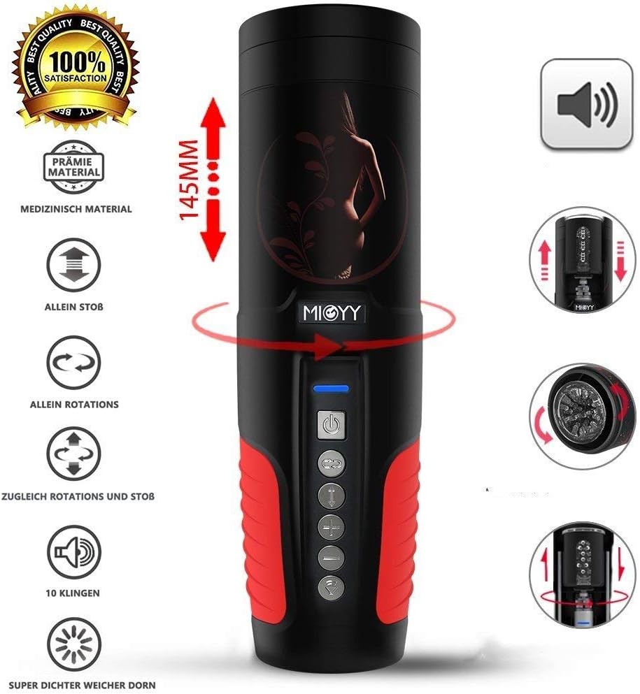 3 in 1Portable Thrusting Training Patterns Electric Male Training Tool Intelligent Voice Real Girl Feeling Silent Motors 360° Rotating 400 Times/Min 280 Times/Min Automatic Pist