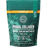 Primal Harvest Collagen Powder for Women or Men, Collagen Peptides Powder Type I & III, 10 Oz for Hair, Skin, Nail, Joint Sup