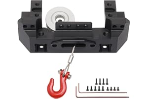 Rchobbytop Aluminum Front Bumper Servo Mount and 25T Steering Gear Servo Winch Wheel Drum for Traxxas TRX-4 1/10 RC Crawler Truck Hop Up Parts