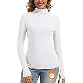 Thermal Turtleneck Shirts for Women with Thumb Hole Fleece Lined Top Thermal Top Undershirt Underwear Winter Cold Weather