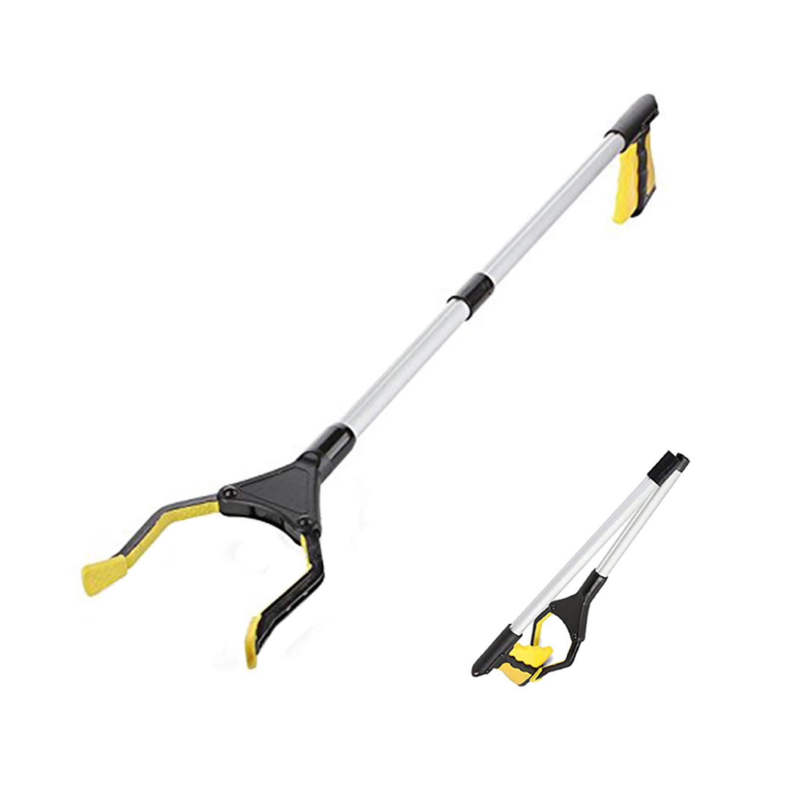 MYCreator 32" Grabber Reacher, Foldable Pick Up Long Arm Reacher Picker Upper Grabber Reaching Assist Tool for Trash Pick Up, Litter Picker, Garden Nabber, Arm Extension (Yellow)