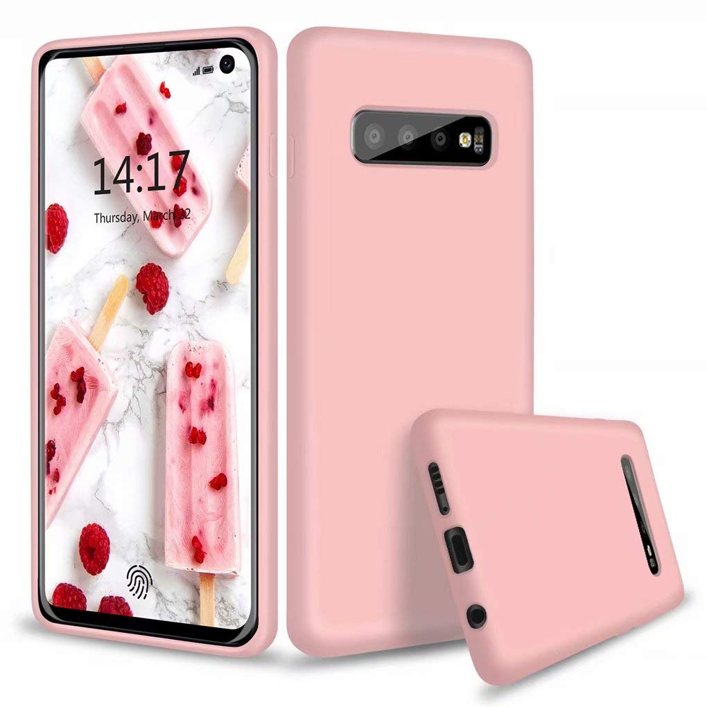 NiaCoCo Compatible with Samsung Galaxy S10 Plus Case Ultra Thin Anti Shockproof Cover PC Silicone Scratch Protective Phone Case for Samsung Galaxy S10 Plus Phone Shell-Rosegold