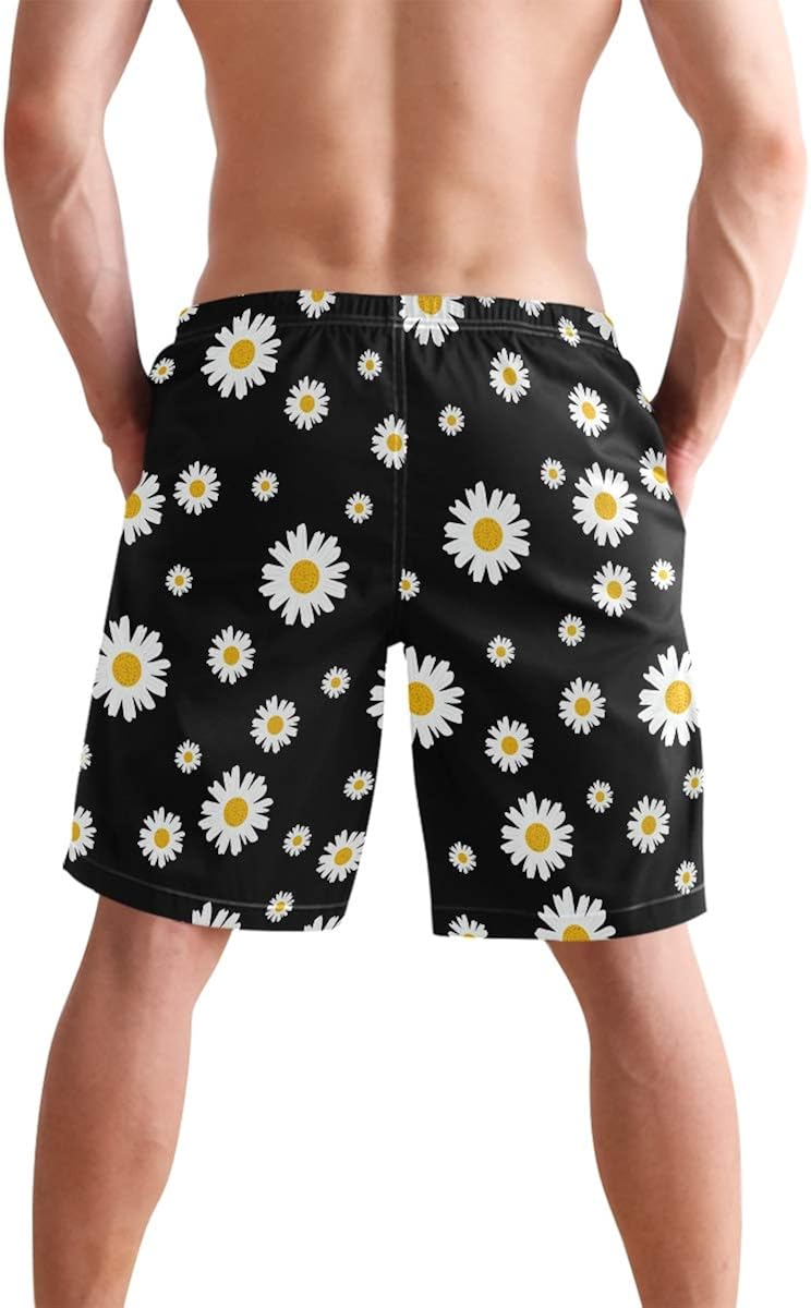 flower swim trunks