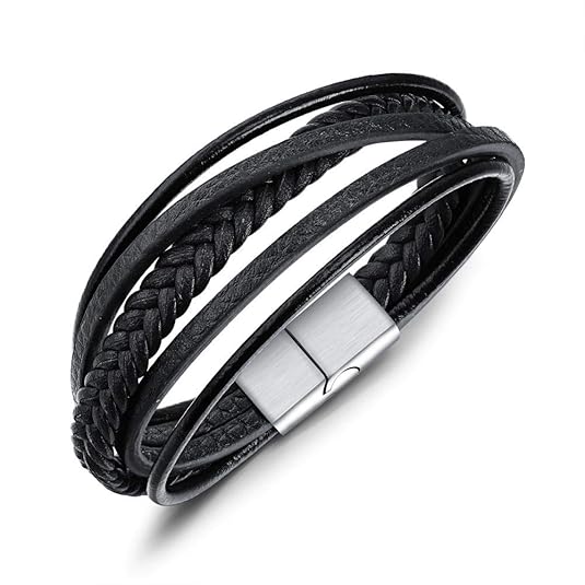 OTTI - Männerarmband aus Feinstem Kalbsleder | Breites Herrenarmband mit Edelstahl-Verschluss
