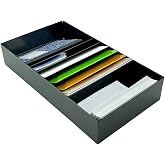Huron Stationery Holder For Desk and Drawer 5 Slot, Black Steel