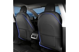 ANTETOKO Leather Seat Back Protector for Tesla Model 3/Y/S/X,Wear-Resistant Backseat Kick Mats with Organizer Pocket,Waterpro