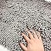 Wolala Home 2 pcs Sets Strong Absorbent Non-Slip Kitchen Rug and Carpet Super Soft Chenille Shaggy Latex Backing Solid Home Decorator Floor Mats (16''x24''+16''x47'' Gray)