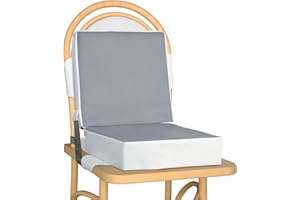 Toddler Booster Seat for Dining Table OTTOLIVES Booster Seat for Table Washable PU Cushion with 2 Cushion Waterproof Portable Travel Increasing Cushion for Toddler Training Eat Together Grey (Style A)