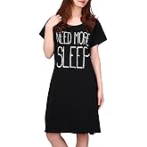 HDE Womens Cotton Sleepwear Nightgowns Short Sleeve Sleepshirt Print Night Shirt Loungewear Pajama Shirt Dress Plus Size S-5X