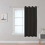Upcortinassi Fire Retardant Curtain Flame Resistant Blackout Curtains for School Classroom Dorm Nursing Home Black 52 x 63 1