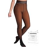 HONENNA 5 Skin Colors Fake Translucent Fleece Lined Tights, Winter Thermal Pantyhose for Women under Dress, medias térmicas