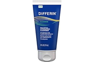 Differin Facial Cleanser, Daily Oil Free Hydrating Face Wash by the makers of Differin Gel, Gentle Skin Care for Acne Prone Skin, PHAs, 6 Oz.