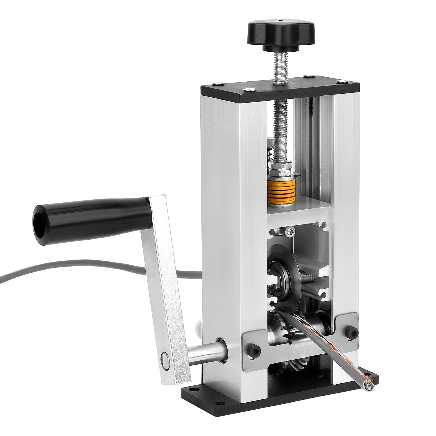QWORK® Wire Stripper Machine for Ø1-25 mm Wires, Adjustable Cable Feeding Hole, Manual Operation & Drill Powered
