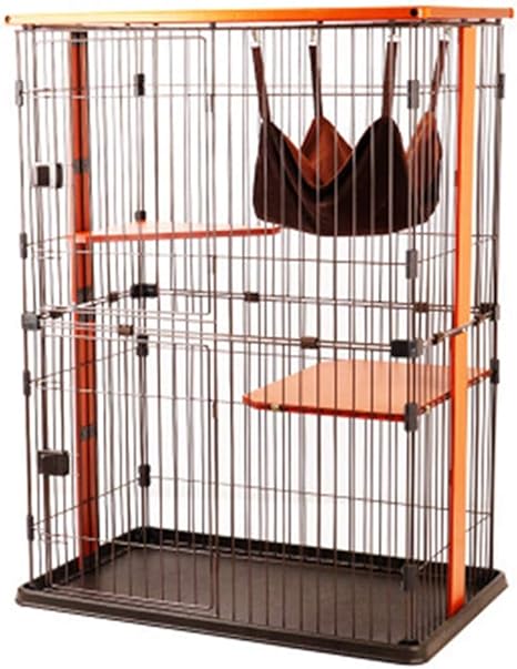 Amazon Co Jp 犬小屋のケージ木造の広いスペース2層の猫のフェンス屋内家庭用犬ウサギ鳥ペットケージ組み立てが簡単 カラー ブラウン サイズ 85x54x118cm Home Kitchen