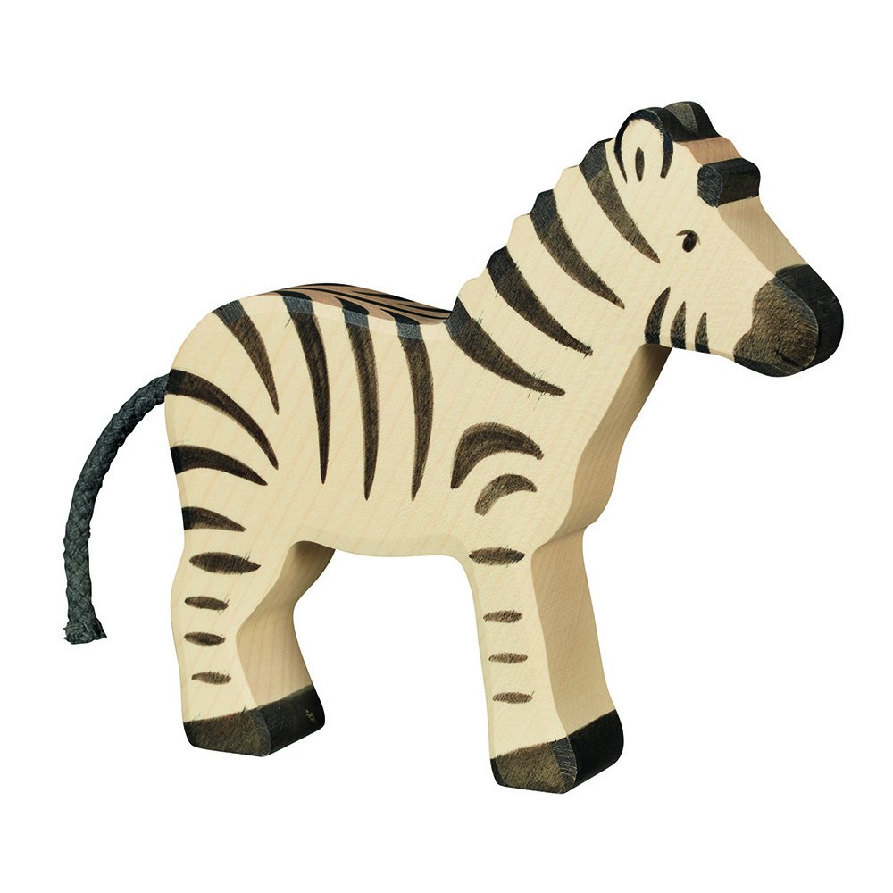 Holztiger Zebra Figure