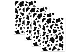 CIEMODA 4 Pieces Cow Print Stencil A4 Animal Plastic Stencils ReusableTemplates for Painting on Wood Canvas Paper Fabric Floor Wall Tile DIY Crafts Decor