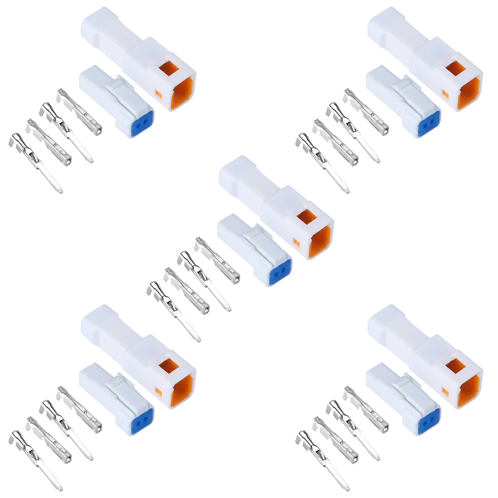 Photo 1 of MUYI 5 Kits 2 Pin Way JST Waterproof Connector 26-22 AWG Electric Socket 0.13~0.33mm² Wire-to-Wire Connectors 2.0mm JWPF-VSLE Series JST Plugs