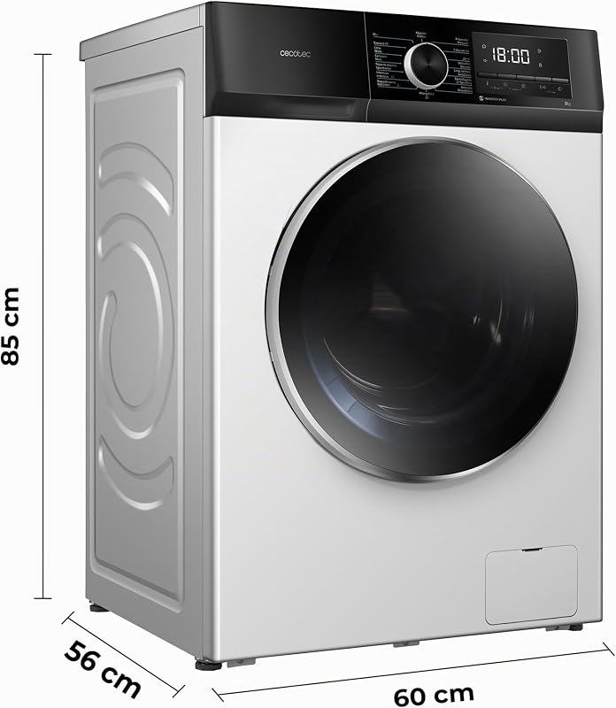 Lavadora 9 Kg Carga Frontal Bolero Dresscode 9500 Inverter A HairCatch Kit 1900W, 1400 rpm, Motor Inverter Plus, Bajo Consumo, 16 Programas, SteamMax, Delay Start, Blanco