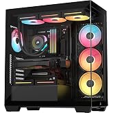 CORSAIR 3500X LX-R RGB iCUE Link Mid-Tower PC Case - Negro | 3 ventiladores RGB LX120-R preinstalados, incluye concentrador d