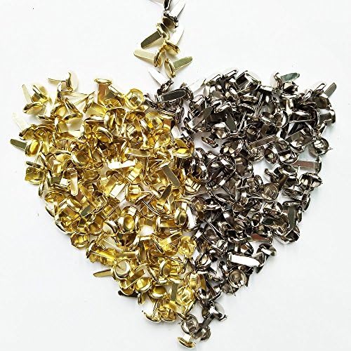 YEJI 500 Pieces Gold and Silver Paper Fasteners Brass Plated Scrapbooking Brads Round Metal Brads for Crafts Making DIY