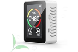 KATZEIST CO2 Detector, Air Quality Monitor Mini CO2 Meter Portable Detector Temperature Humidity Air Analyzer Digital for Home, Office, Travel (3 in 1-Semi)