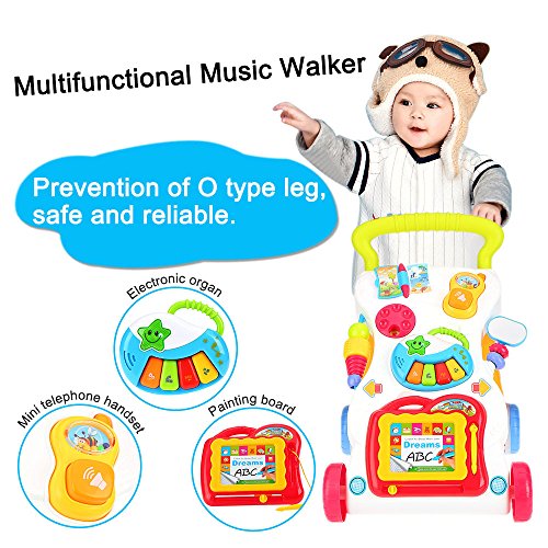 Music baby baby walker baby first step car baby trolley adjustable screw standing learning