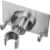 Shower Head Holder All Metal Strong Adhesive and Drilling Screws Two Installation Methods, Adjustable Handheld Shower Head Mo