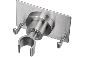 YUHX Shower Head Holder All Metal Strong Adhesive and Drilling Screws Two Installation Methods, Adjustable Handheld Shower Head Mount,Stainless Steel Hand held Showerhead Wand Bracket