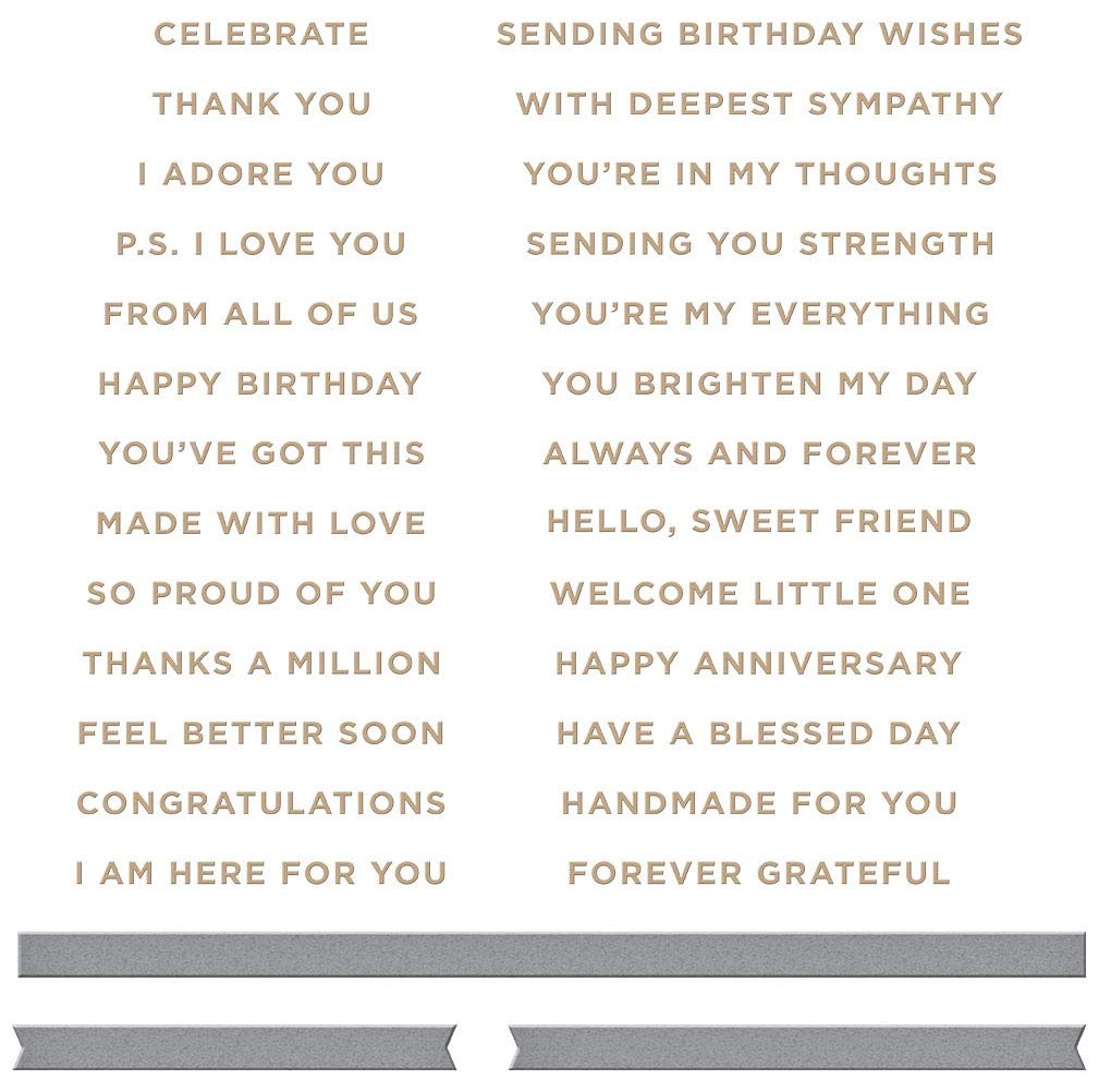 GLIMMER HOT FOIL Plate/DIE SENTIMENTS, Metal