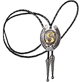 HUABOLA CALYN Vintage Bolo Tie for Men- Initial Letter ABCDMJR to Z Western Cowboy Bolo Tie for Women