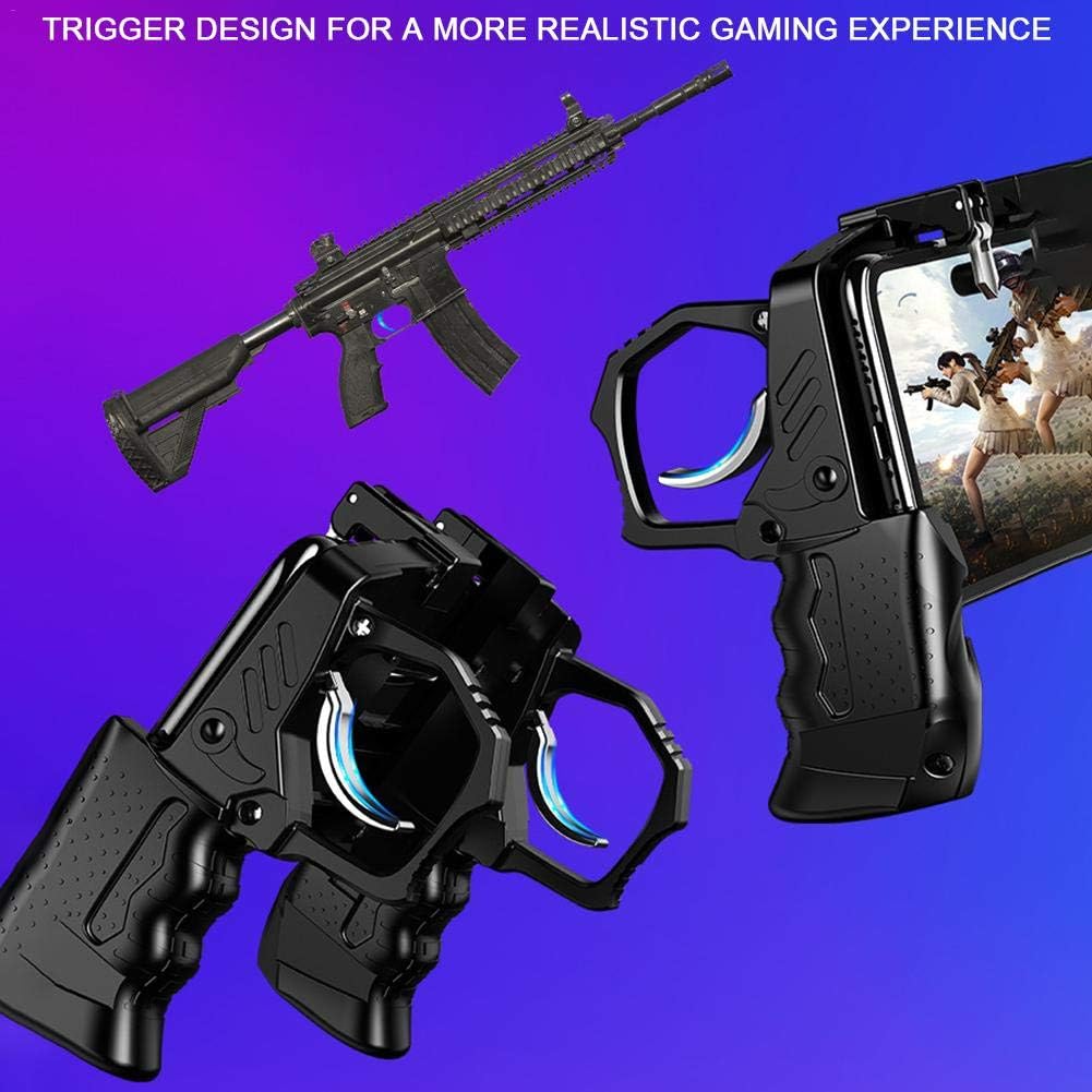Inconceivabm for PUBG Mobile Helper Four - Finger Linkage Game Handle Peace Elite Fast Shooting Button Controller for 4-6.5" iOS & Android Phone Trigger Joystick Gamepad