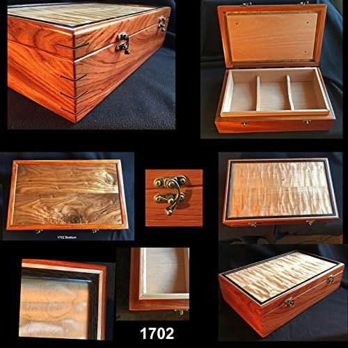 Large Desktop Humidor. Padauk body with Quilted Maple top #1702