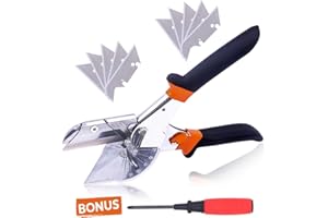 Tanzfrosch Multi Angle Miter Shear Cutter for Angular Cutting of Moulding and Trim from 45 to 135 Degree Hand Tools for Cutting Soft Wood Plastic PVC with 10 Replacement Blades (12 Pack)