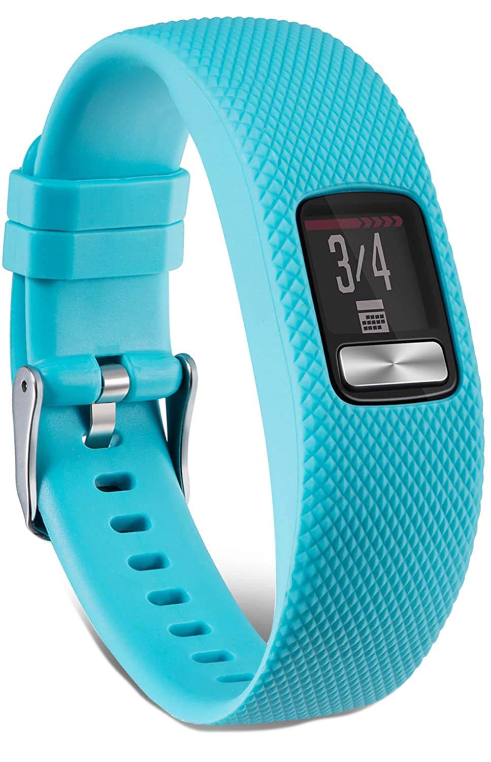 Tyogeephy Compatible with Vivofit 4 Bands, Silicone Replacement Band for Vivofit 4, with Secure Metal Watch Clasp Buckle Wristband Strap Women Men Large Small